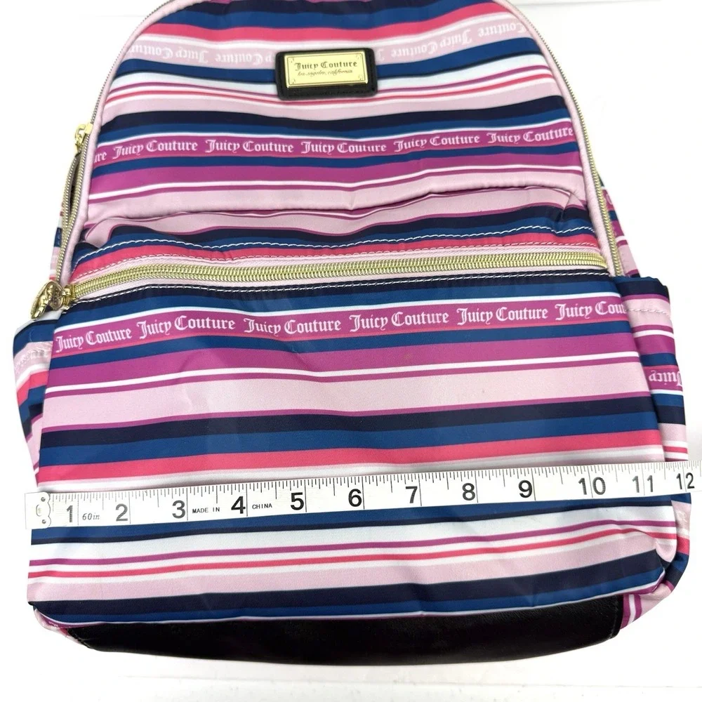 Juicy Couture‎ Wild Heart Striped Squad Backpack Nylon Medium Handbag New